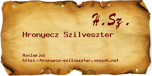 Hronyecz Szilveszter névjegykártya