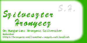 szilveszter hronyecz business card